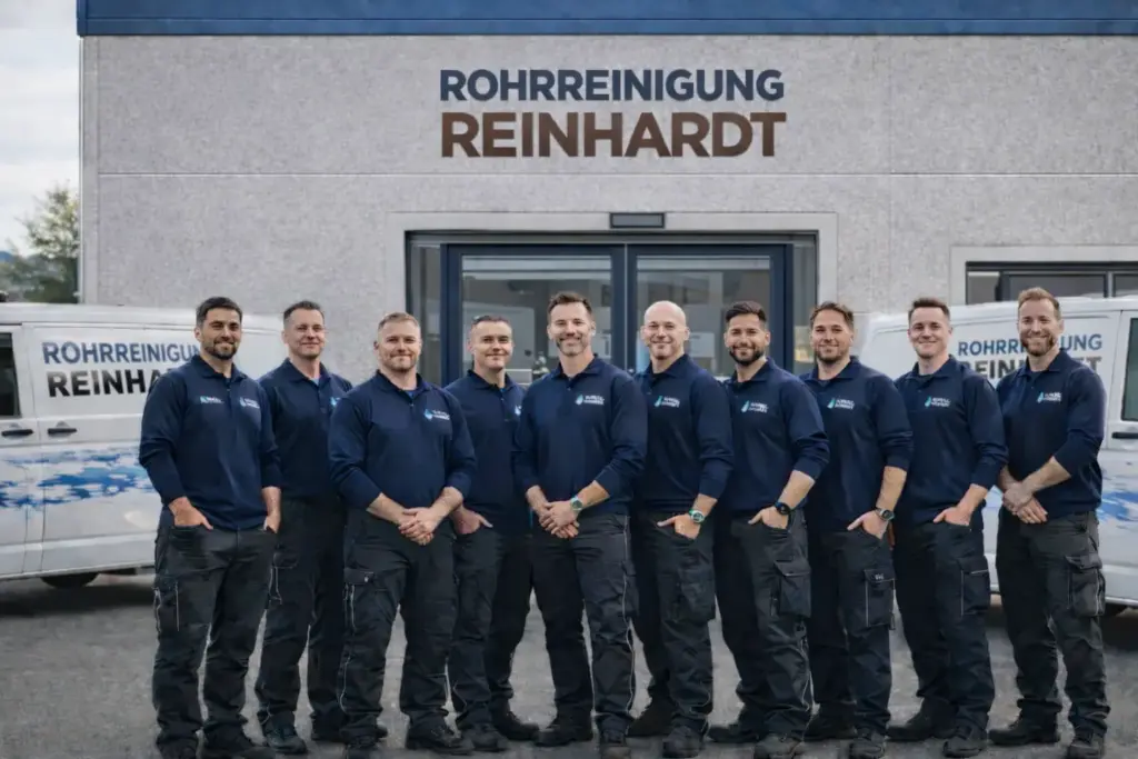 Techniker der Rohrreinigung Reinhardt Weinheim arbeitet an der Reinigung einer Rohrleitung